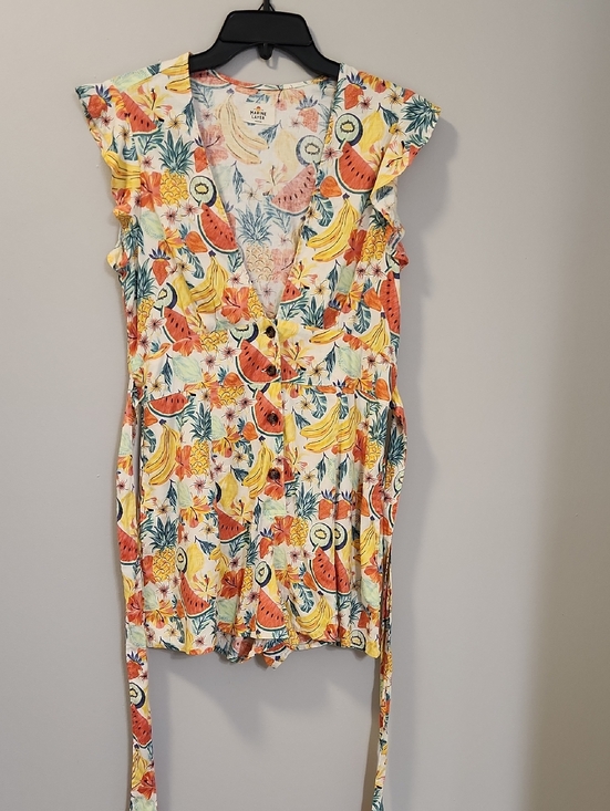 Marine Layer Pants - Marine Layer Camila Fruit Print Hemp Romper Size M Summer Resort Beach‎ Coastal